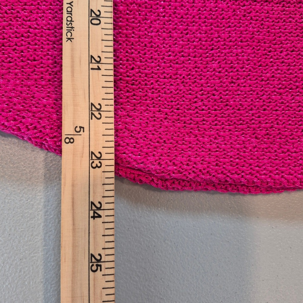 Chicos Chunky Knit Sweater Fuchsia Pink Boat Neck Womens Size 0 Small Preppy - Picture 10 of 10